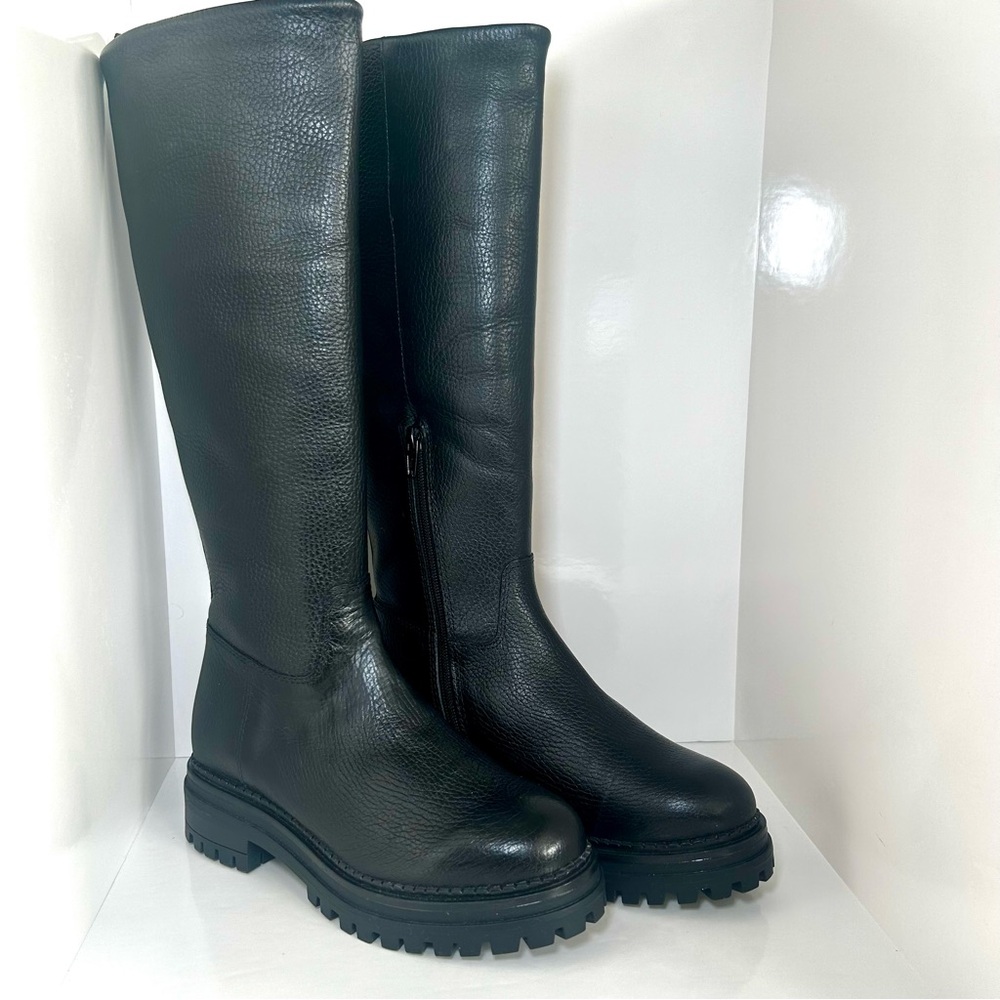 Steve Madden Women’s Casual Black Upper Leather 1/4 Side Zip Boots, NEW, Size 6